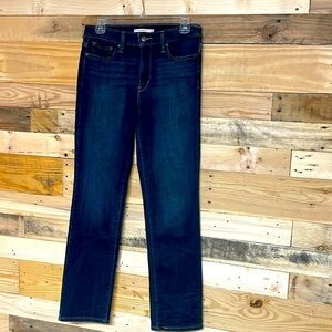 Levi Strauss & CO 714 size 29 mid rise dark wash straight leg stretchy jeans